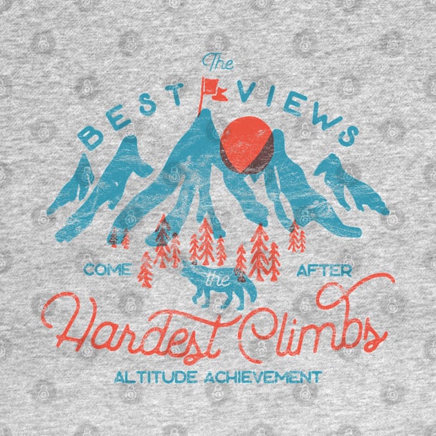 Retro Mountain Wolf Climbing Hiking Outdoors by Fitastic